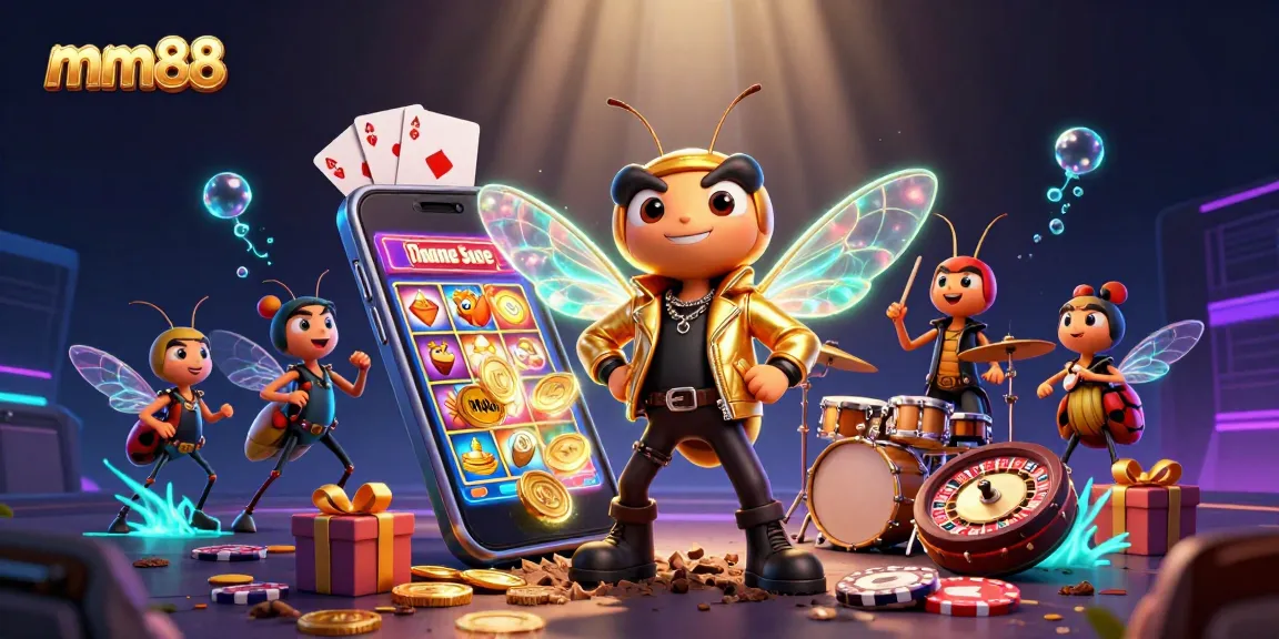 Experience the excitement of mm88 with a dynamic scene featuring vibrant casino elements.