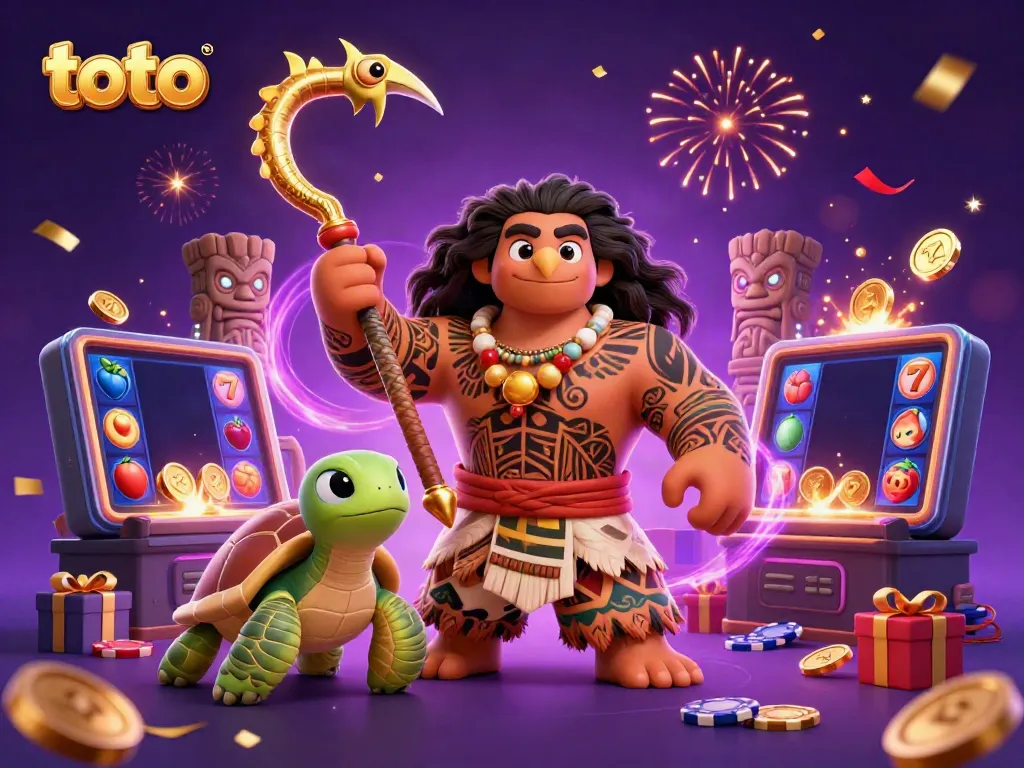 Engage with toto as colorful slot games explode with energy and excitement in this vibrant casino scene.