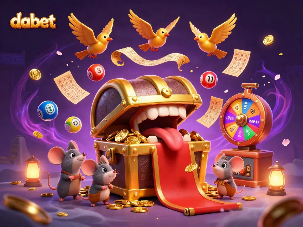 dabet engages players with colorful lottery games, lively treasure chest mimics, and interactive fun elements.