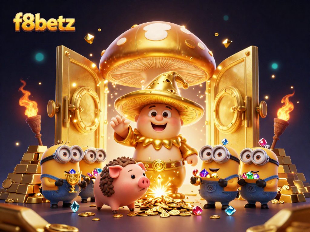Experience treasure magic with the f8betz wizard and friends, amid gold and gems.