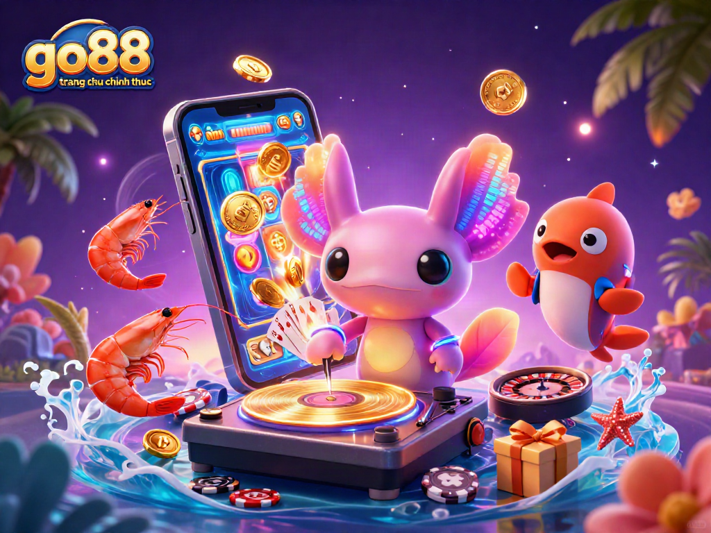 Experience the excitement of go88 trang chu chinh thuc with vibrant 3D casino characters and game elements.