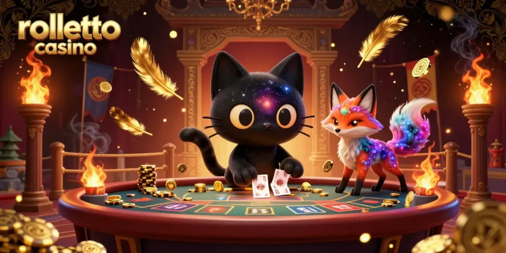 Spin slots and win big at rolletto casino, with a vibrant galaxy-themed cosmic table.