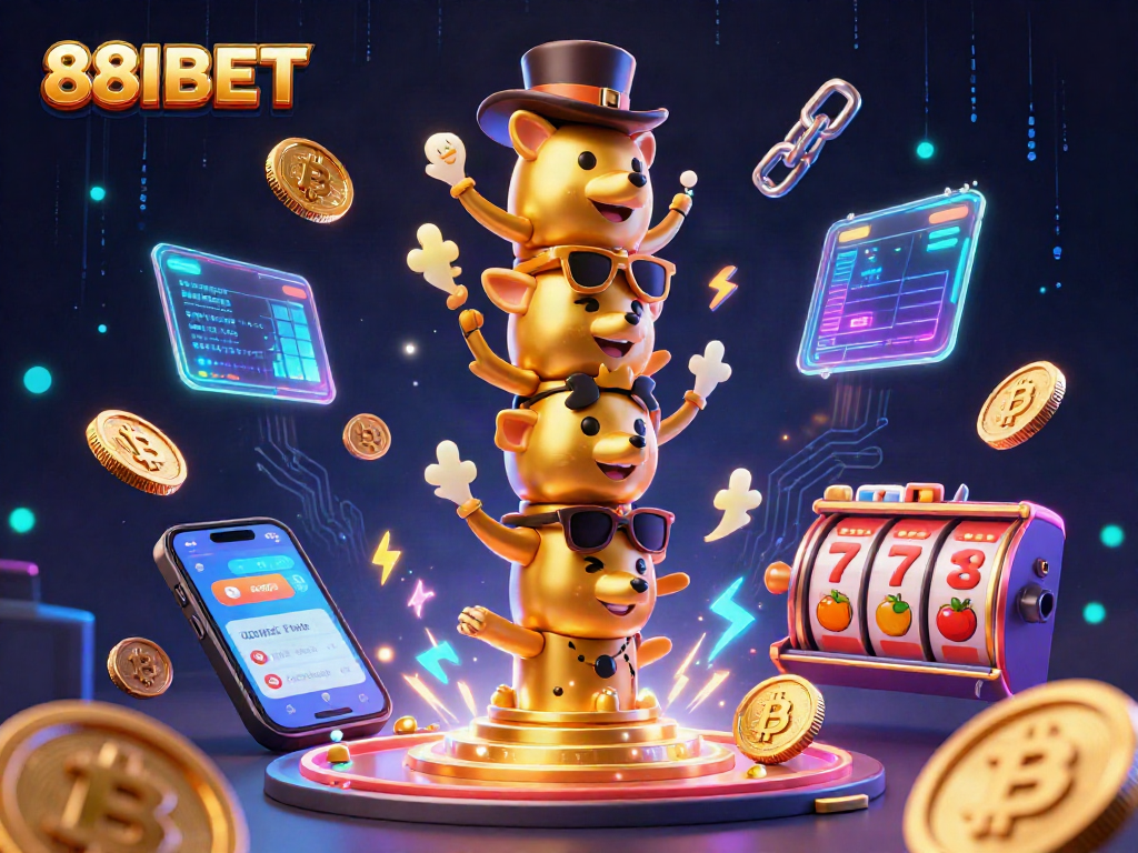 Experience the excitement of 88IBET with interactive slot games and vibrant casino elements.