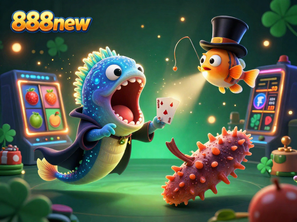 Engage with 888new's thrilling casino energy as magical characters perform captivating card tricks.