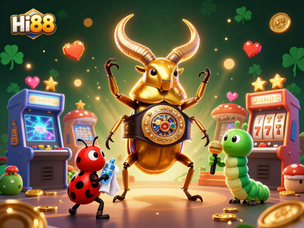 Experience the excitement of Hi88 with a vibrant 3D illustration that captures dynamic casino gameplay.