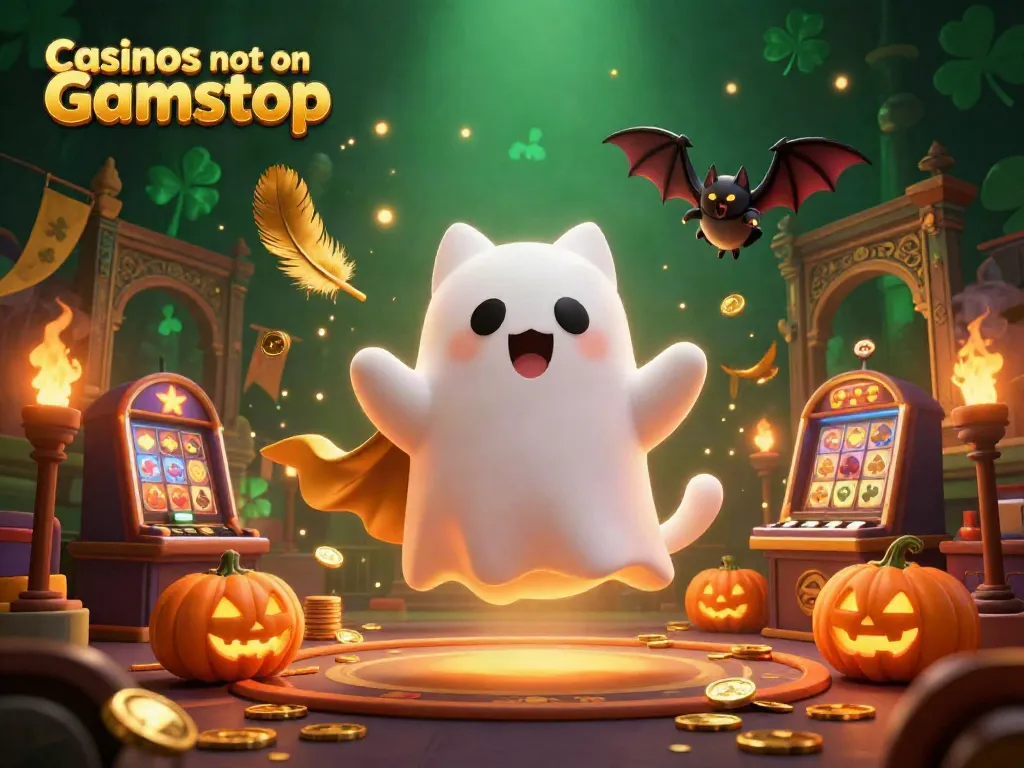Experience thrilling gaming with fun characters at Casinos not on Gamstop in a haunted casino mansion.