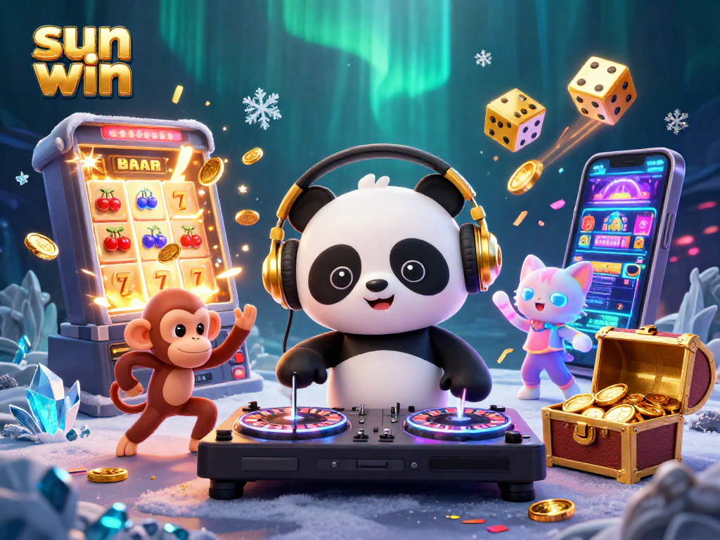 Experience the fun of sun win with vibrant characters and a jackpot explosion in this dynamic casino scene.