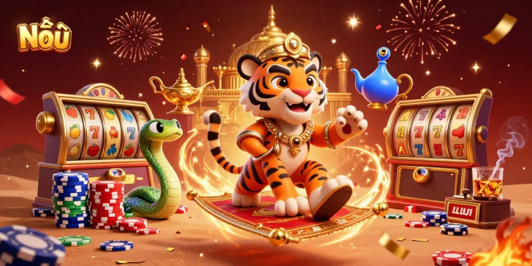 Engage with Nổ hũ gameplay featuring dynamic slot reels and vibrant casino elements enhancing the experience.