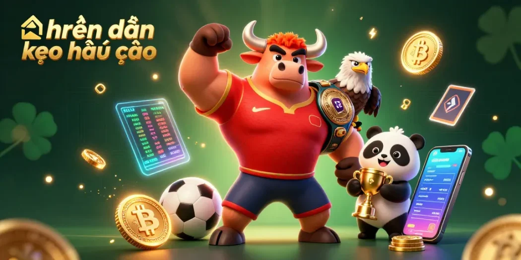Engage with nhận định kèo nhà cái for winning sports betting strategies illustrated with dynamic characters.