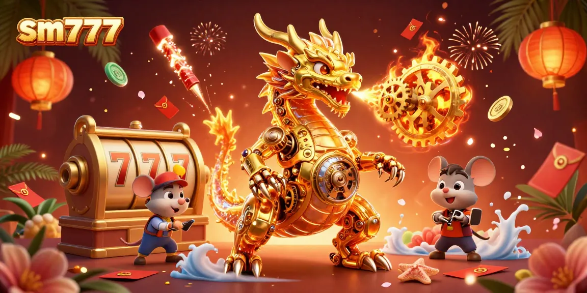 Engage with the mesmerizing sm777 dragon and slots in a vibrant casino scene!