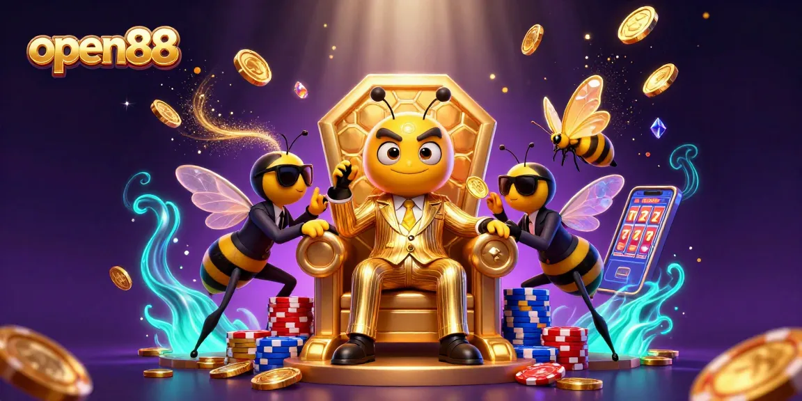 Experience thrilling gameplay with open88's vibrant casino scene featuring animated characters and dazzling prizes.