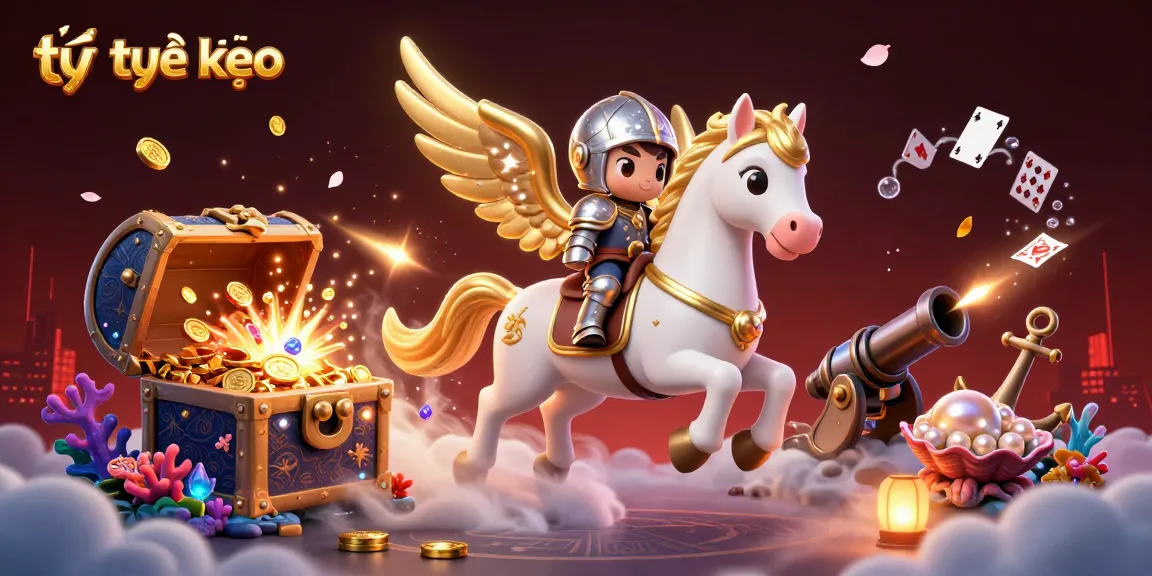 Betting on tỷ lệ kèo with a majestic celestial horse and knight in a dynamic casino scene.